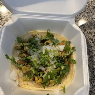 Pollo (chicken) taco