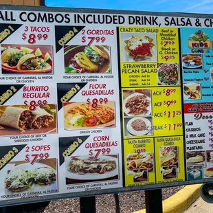 Drive Thru Menu