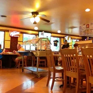 They&apos;ve done a really nice job of converting one of the thousands of Pizza Huts into a cheery, clean interior.