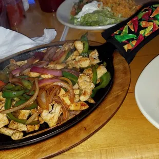 Buritto and chicken fajitas