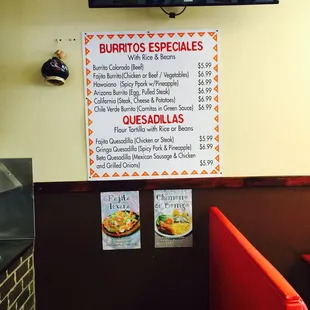 Burritos y quesadillas .....