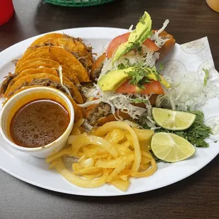 Birria tacos with lonches