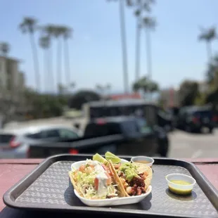 Fish tacos and Adobada