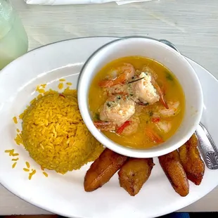 Yellow Rice/Arroz Amarillo, Shrimp Made to Order/Camarones Al Gusto