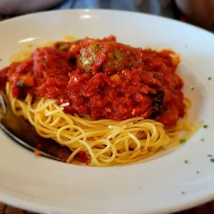 Spaghetti and meatball