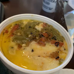 Queso fundido with Rajas is not for the health conscience type but damn it&apos;s good !