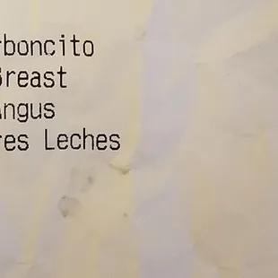 a receipt for a restaurant