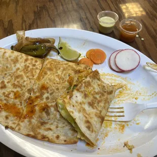 Quesadilla with spicy pork.