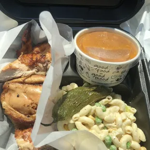 Chicken, MAC Salad and Beans