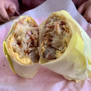 Suicide (bacon, ham &amp; sausage) burrito
