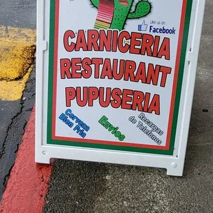 a sign for a restaurant