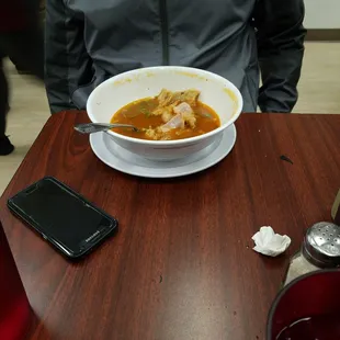 Delicios Menudo! It&apos;s a big portion so my boyfriend is helping me eat it. I definitely recommend it.