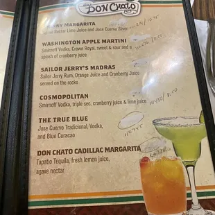 Drink menu aug 2022