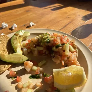 Tostada Ceviche Camaron    (We had 2)