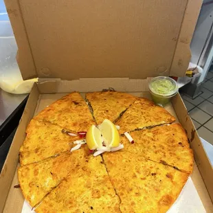 Birria Pizza with 3 Consomes
