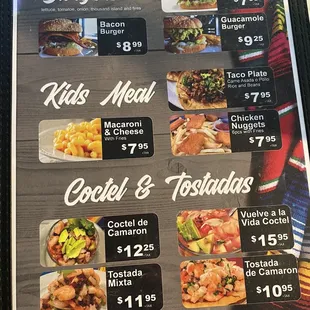 a menu