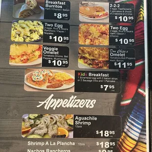 a menu