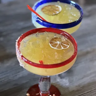 Margarita and passion fruit margarita