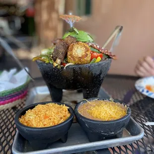 The molcajete with meat combo is so delish. So are the birria tacos. It's our go-to when ppl come to visit us. A little pricey.