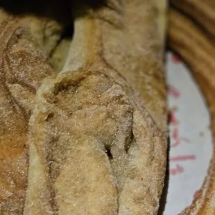 a close up of a donut