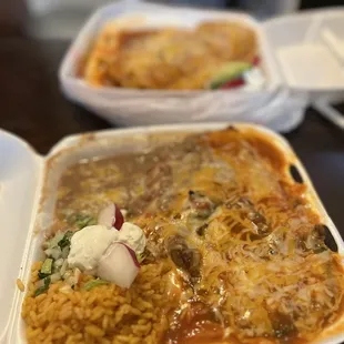 One enchilada &amp; relleno plate
