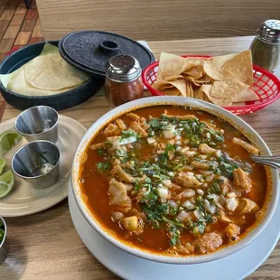 a bowl of chicken tortilla