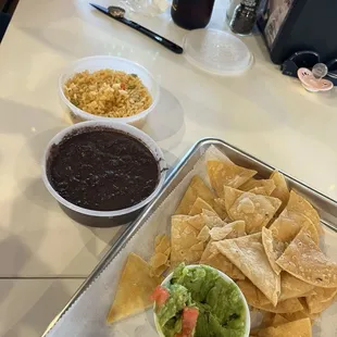 tortilla, salsa, and chips