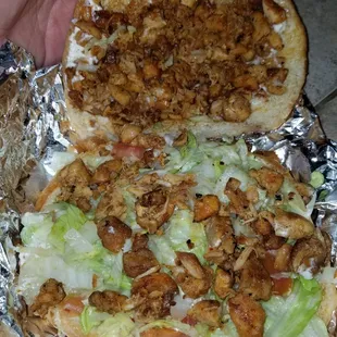Inside chicken torta