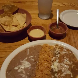 The beef enchilada lunch special
