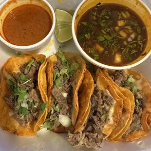 Queda birria tacos to go