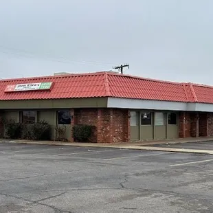 an empty parking lot
