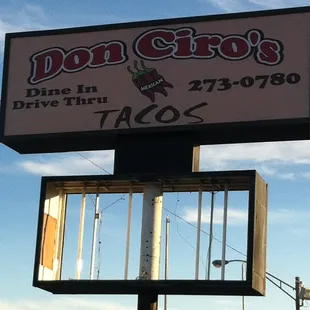 a sign for a restaurant