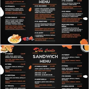 Don Criollo Bakery &amp; Restaurant * Menu Page 3 of 3