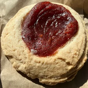 guava sugar cookie, more of a shortbread style. big, delicious &amp; fun