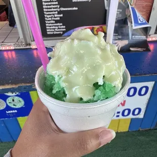 Snowball with condensed milk
