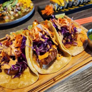 Fish, Shrimp &amp; Pulpo Tacos