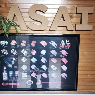 Sushi offerings