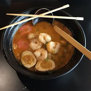 Curry Ramen with shrimp