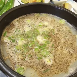 Soondae gook(blood sausage and mixed meat(tongue, ears..etc) soup. Sooooo yumm!