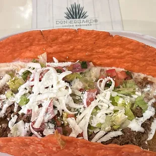 Taco Salad. ¯\_(ツ)_/¯  I wish it was filled to the top as the shell is tall, ( *_* ) also needed more lettuce and tomatoes.