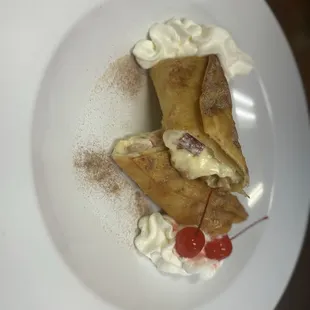 Strawberry and cheesecake burrito.