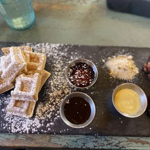 waffles, food