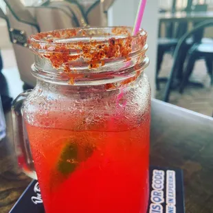 The Server made her favorite watermelon drink. Reallly good