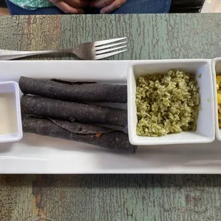 Blue Corn Pecan Chicken Flautas