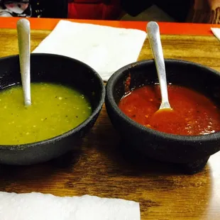Red/Green salsas.