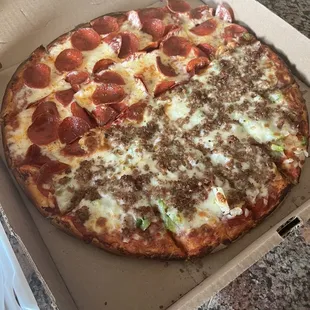 Half Supreme Half Pepperoni