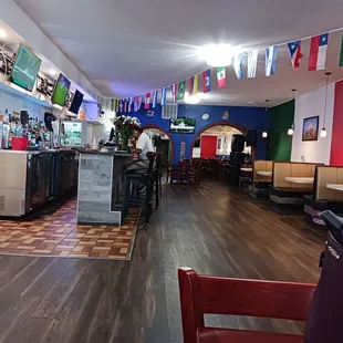 Big space. Bar, booths, back party space