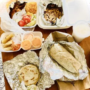 a variety of food items