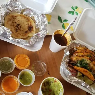 Papusas, guacamole, birria tacos, and lots of extra goodies!