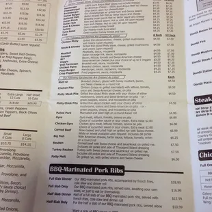 the menu